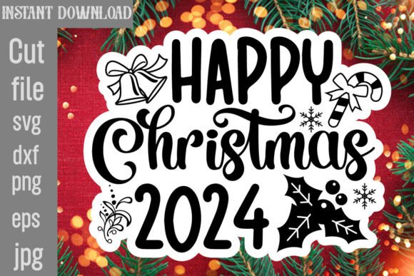 Happy Christmas 2024 SVG Cut File